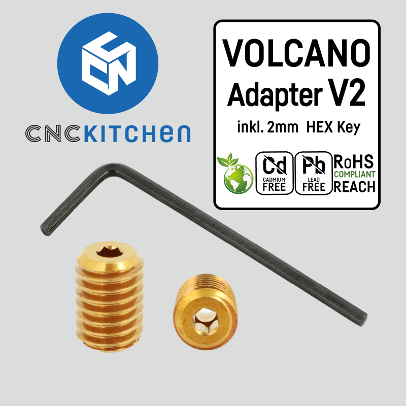 CNC Kitchen Volcano Adapter V2 - V6 Nozzles