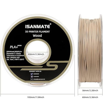 iSANMATE PLA Wood Pine 3D Filament 1.75mm 1kg