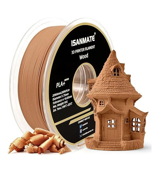 iSANMATE PLA Wood Pear 3D Filament 1.75mm 1kg