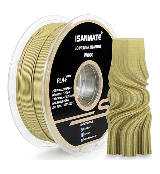 iSANMATE PLA Wood Vera 3D Filament 1.75mm 1kg