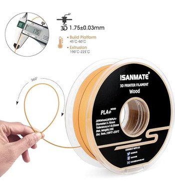 iSANMATE PLA Wood Rainbow 3D Filament 1.75mm 1kg