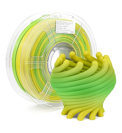 iSANMATE PLA+ Gradient Yellow Green 3D Filament 1.75mm 1kg