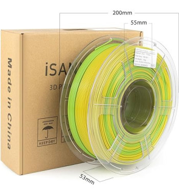 iSANMATE PLA+ Gradient Yellow Green 3D Filament 1.75mm 1kg