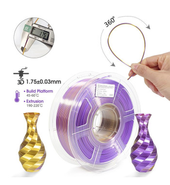 iSANMATE PLA Silk Dual Gold Purple 3D Filament 1.75mm 1kg