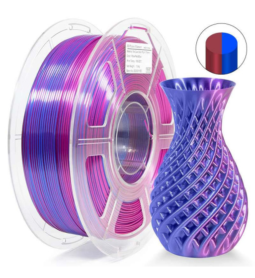 iSANMATE PLA Silk Dual Rose Red Blue 3D Filament 1.75mm 1kg