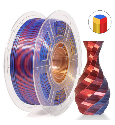 iSANMATE PLA Silk Tri Red Gold Blue 3D Filament 1.75mm 1kg