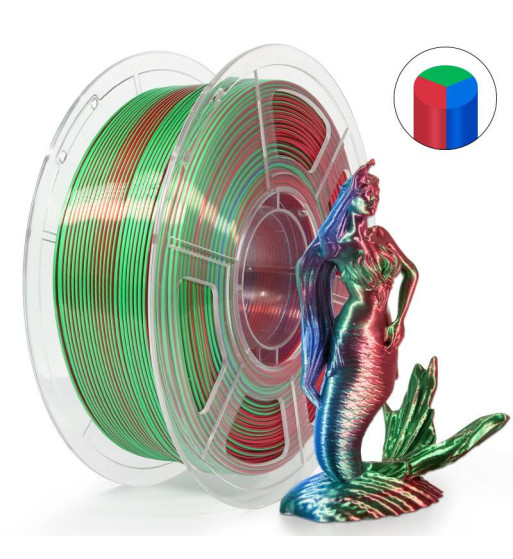 iSANMATE PLA Silk Tri Red Green Blue 3D Filament 1.75mm 1kg