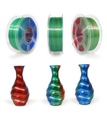 iSANMATE PLA Silk Tri Red Green Blue 3D Filament 1.75mm 1kg