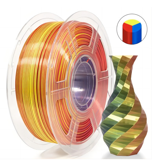 iSANMATE PLA Silk Tri Red Yellow Blue 3D Filament 1.75mm 1kg