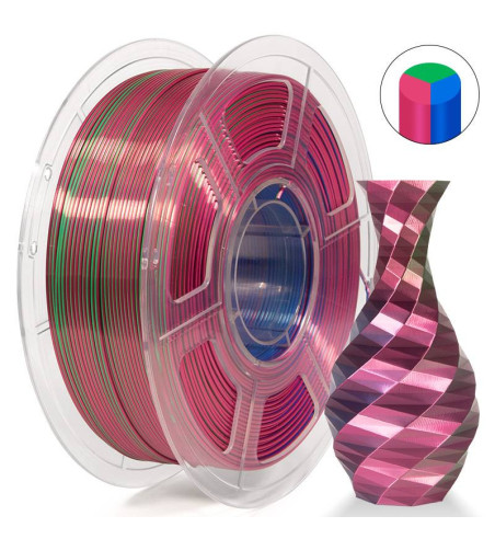 iSANMATE PLA Silk Tri Rose Red Green Blue 3D Filament 1.75mm 1kg