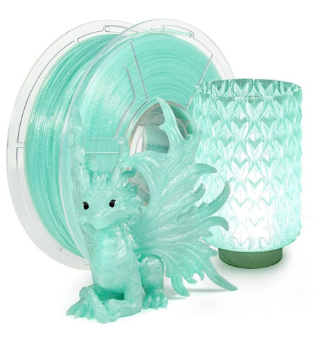 iSANMATE PLA Clear Glitter Mint Green 3D Filament 1.75mm 1kg