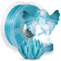 iSANMATE PLA Clear Glitter Sky Blue 3D Filament 1.75mm 1kg