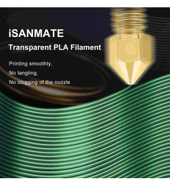 iSANMATE PLA Clear Green 3D Filament 1.75mm 1kg