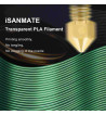 iSANMATE PLA Clear Green 3D Filament 1.75mm 1kg