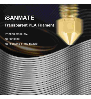 iSANMATE PLA Clear Grey 3D Filament 1.75mm 1kg