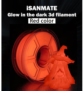 iSANMATE PLA Glow Red 3D Printer Filament 1.75mm 1kg