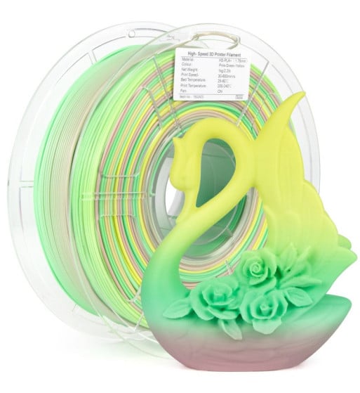iSANMATE PLA-HS Rainbow Lime Zest 3D Filament 1.75mm 1kg