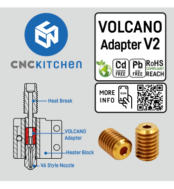 CNC Kitchen Volcano Adapter V2 - V6 Nozzles