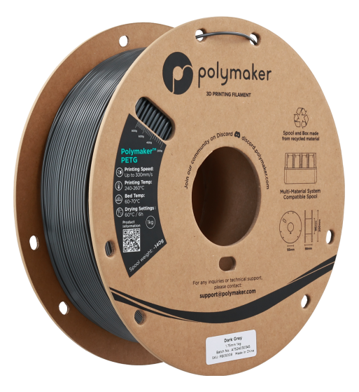 Polymaker PETG Dark Grey 1.75mm 1kg