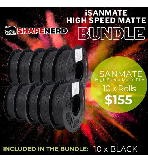 iSANMATE High Speed Matte PLA Black Bundle