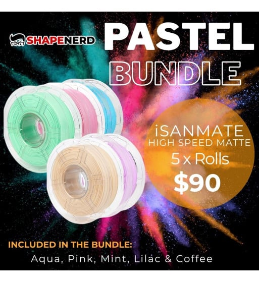 iSANMATE Pastel High Speed Matte 3D Filament Bundle